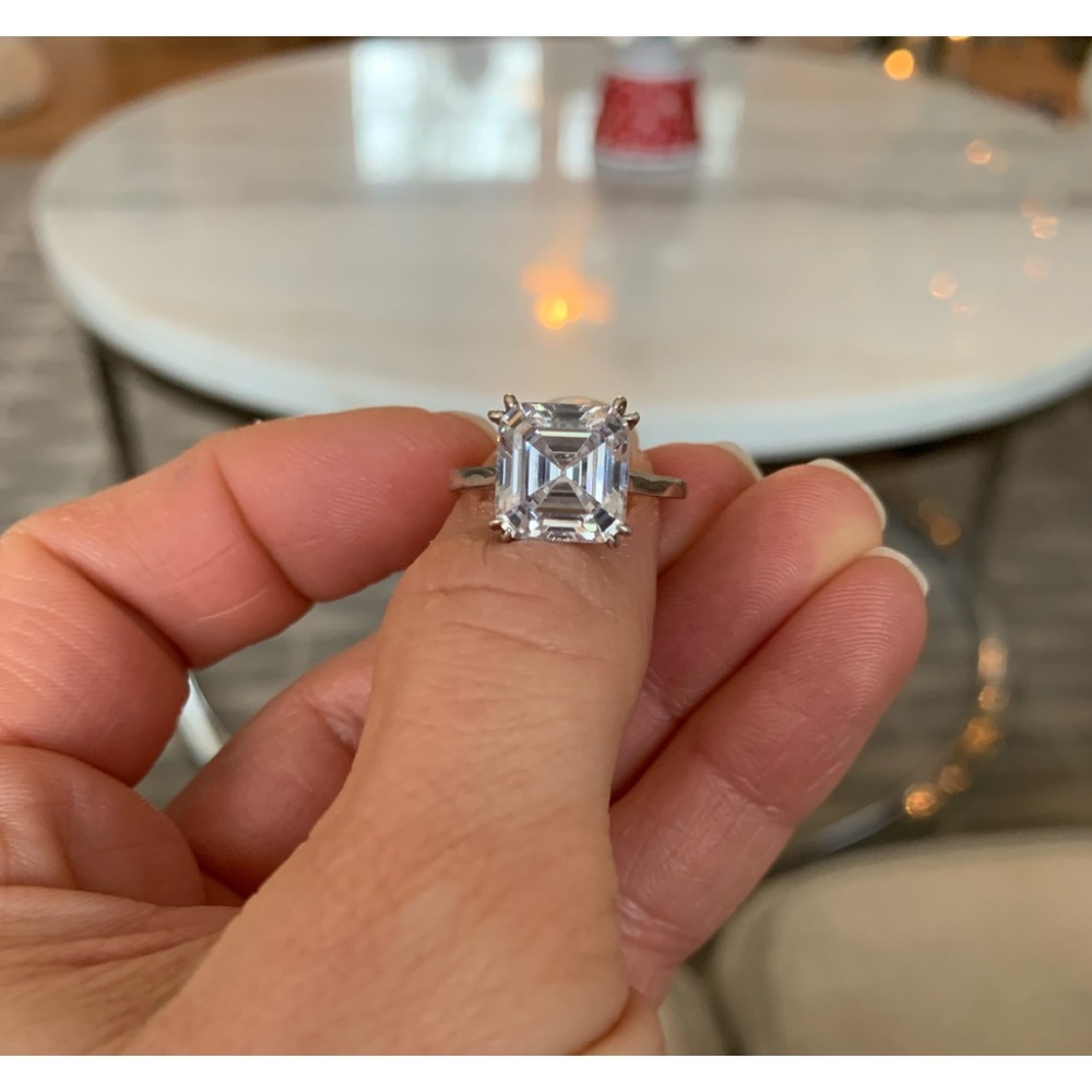 Women’s 3CT Asscher Cut Moissanite Ring